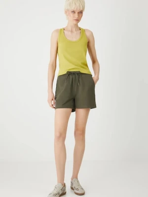 Medicine szorty dresowe kolor zielony gładkie medium waist