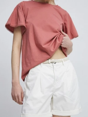 Medicine szorty gładkie damskie kolor biały gładkie medium waist
