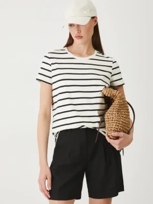 Medicine szorty lniane damskie kolor czarny gładkie high waist