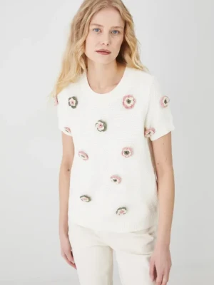 Medicine t-shirt bawełniany damski kolor beżowy