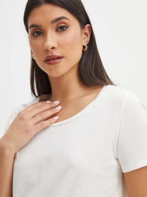 Medicine t-shirt bawełniany damski kolor beżowy
