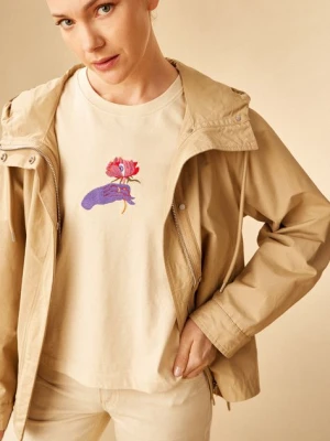 Medicine t-shirt bawełniany damski kolor beżowy