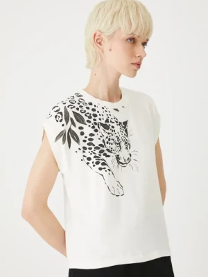Medicine t-shirt bawełniany damski kolor beżowy