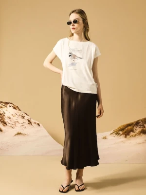 Medicine t-shirt bawełniany damski kolor beżowy