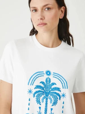 Medicine t-shirt bawełniany damski kolor beżowy