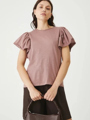 Medicine t-shirt bawełniany damski kolor różowy odkryte plecy