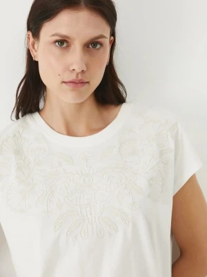 Medicine t-shirt bawełniany damski kolor beżowy odkryte plecy