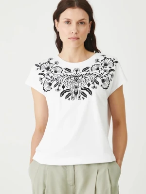 Medicine t-shirt bawełniany damski kolor biały odkryte plecy