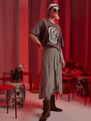 Medicine t-shirt bawełniany damski kolor brązowy