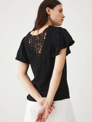 Medicine t-shirt bawełniany damski kolor czarny odkryte plecy