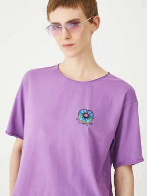 Medicine t-shirt bawełniany damski kolor fioletowy