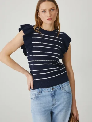 Medicine t-shirt bawełniany damski kolor granatowy