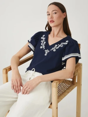 Medicine t-shirt bawełniany damski kolor granatowy