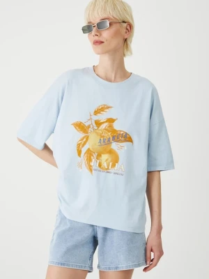 Medicine t-shirt bawełniany damski kolor niebieski