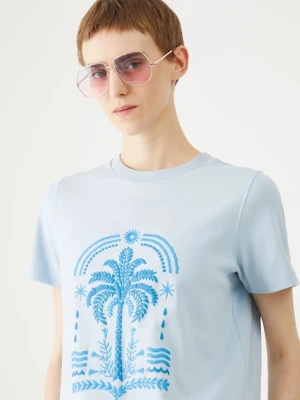 Medicine t-shirt bawełniany damski kolor niebieski