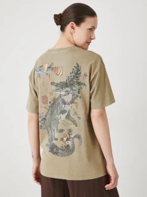 Medicine t-shirt bawełniany damski kolor zielony