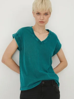 Medicine t-shirt bawełniany damski kolor zielony
