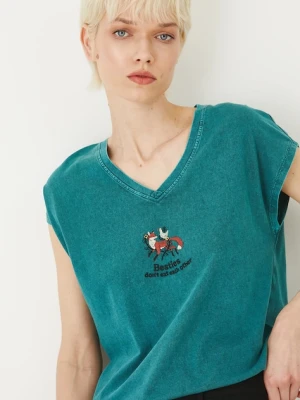 Medicine t-shirt bawełniany damski kolor zielony