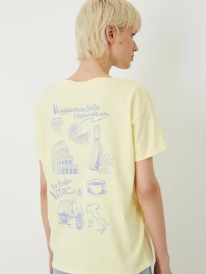 Medicine t-shirt bawełniany damski kolor żółty