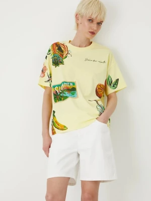 Medicine t-shirt bawełniany damski kolor żółty