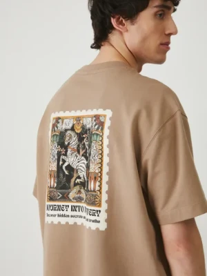 Medicine t-shirt bawełniany kolor beżowy z nadrukiem
