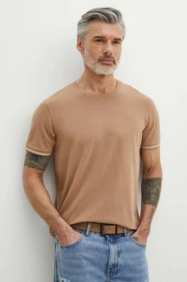 Medicine t-shirt bawełniany męski kolor beżowy gładki