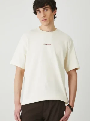 Medicine t-shirt bawełniany męski kolor beżowy z aplikacją