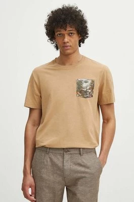 Medicine t-shirt bawełniany męski kolor beżowy z nadrukiem