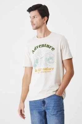 Medicine t-shirt bawełniany męski kolor beżowy z nadrukiem