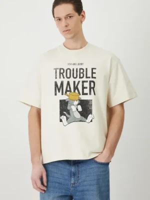 Medicine t-shirt bawełniany męski kolor beżowy z nadrukiem