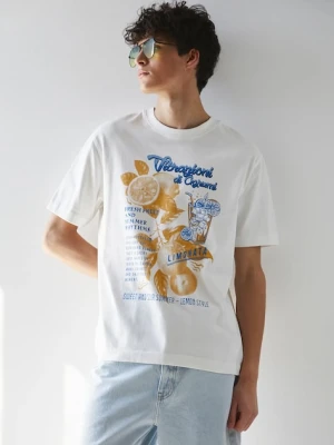 Medicine t-shirt bawełniany męski kolor beżowy z nadrukiem