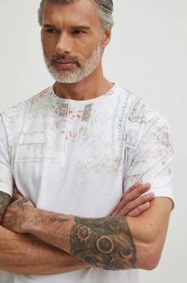 Medicine t-shirt bawełniany męski kolor biały wzorzysty