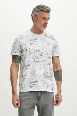 Medicine t-shirt bawełniany męski kolor biały wzorzysty