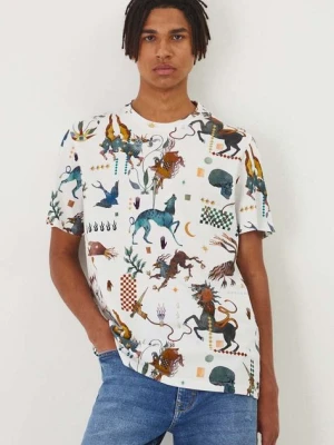 Medicine t-shirt bawełniany męski kolor biały wzorzysty