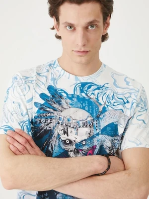 Medicine t-shirt bawełniany męski kolor biały wzorzysty
