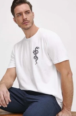 Medicine t-shirt bawełniany męski kolor biały z nadrukiem