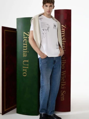 Medicine t-shirt bawełniany męski kolor biały z nadrukiem
