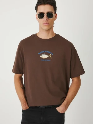 Medicine t-shirt bawełniany męski kolor brązowy z nadrukiem