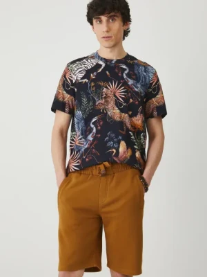 Medicine t-shirt bawełniany męski kolor czarny wzorzysty