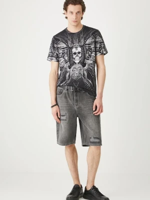 Medicine t-shirt bawełniany męski kolor czarny wzorzysty