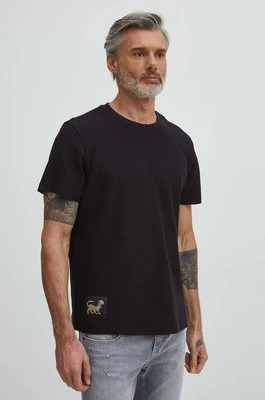 Medicine t-shirt bawełniany męski kolor czarny z aplikacją