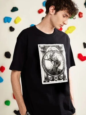 Medicine t-shirt bawełniany męski kolor czarny z nadrukiem