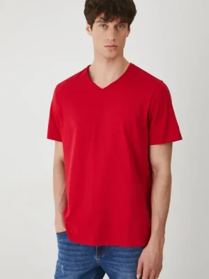 Medicine t-shirt bawełniany męski kolor czerwony gładki