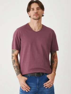 Medicine t-shirt bawełniany męski kolor fioletowy gładki