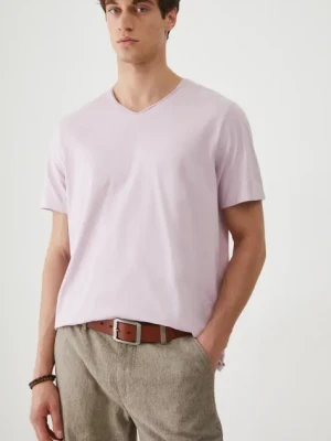 Medicine t-shirt bawełniany męski kolor fioletowy gładki