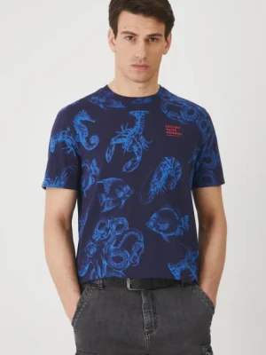 Medicine t-shirt bawełniany męski kolor granatowy wzorzysty