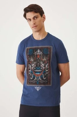 Medicine t-shirt bawełniany męski kolor granatowy z nadrukiem