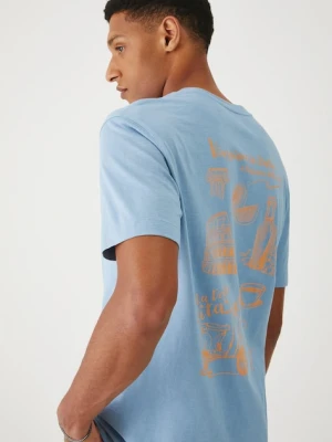 Medicine t-shirt bawełniany męski kolor niebieski z nadrukiem