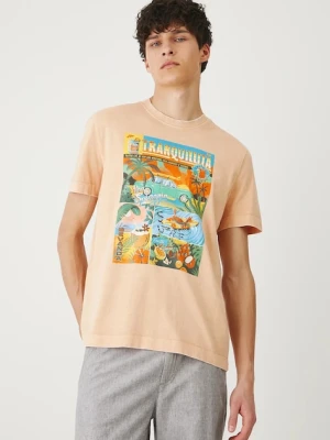 Medicine t-shirt bawełniany męski kolor pomarańczowy z nadrukiem