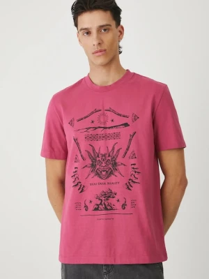 Medicine t-shirt bawełniany męski kolor różowy